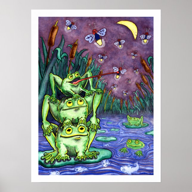 Poster Froggy Night - Animaux - 18 x 24 (Devant)