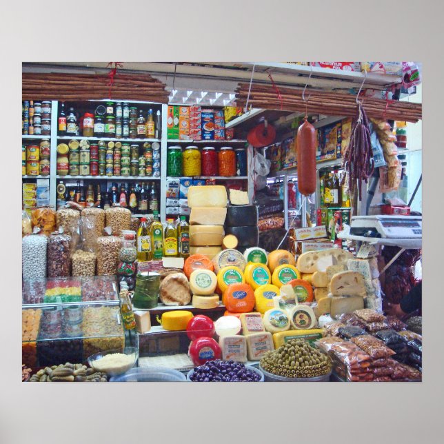 Poster Fromage, olives et noix (Devant)