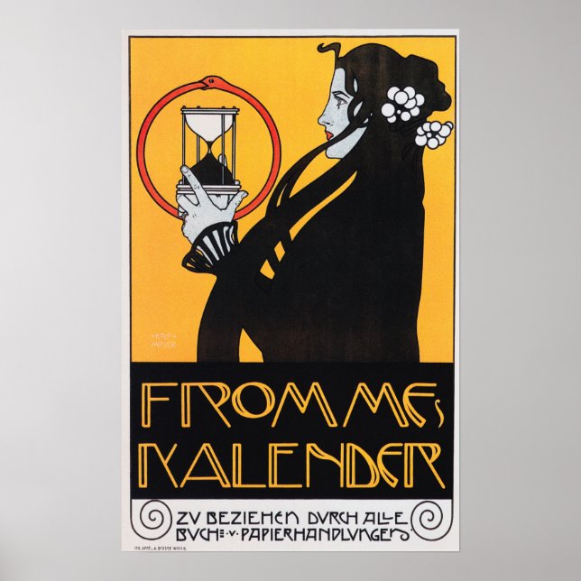 Poster FROMMES KALENDER par l'artiste autrichienne Koloma (Devant)