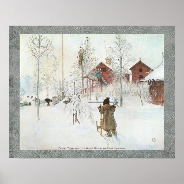 Poster Front Yard et la maison de lavage Carl Larsson 20x (Devant)