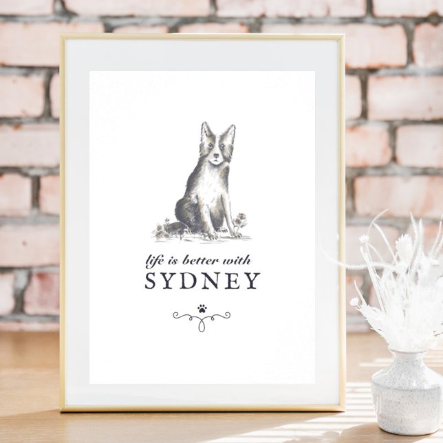 Poster Frontière Collie Life est meilleur avec le nom de  (Créateur téléchargé)