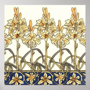 Poster Frontière Lily par Alphonse Mucha