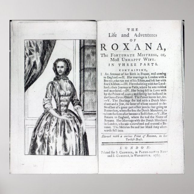 Poster Frontispiece à 'Roxana, le Fortunate (Devant)