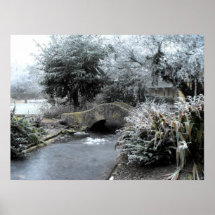 Poster Frost et glace dans un jardin Somerset