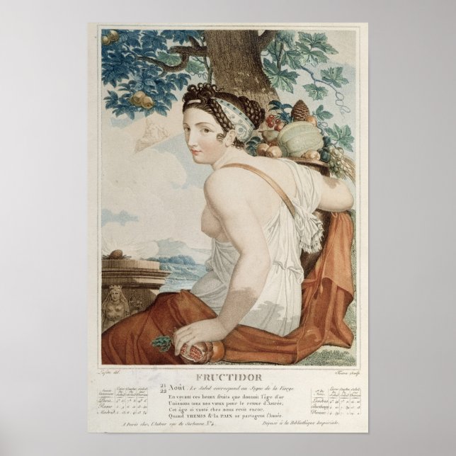 Poster Fructidor douzième mois du calendrier républicain (Devant)