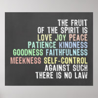 Fruit de l'Esprit Chalkboard Look Bible Verse