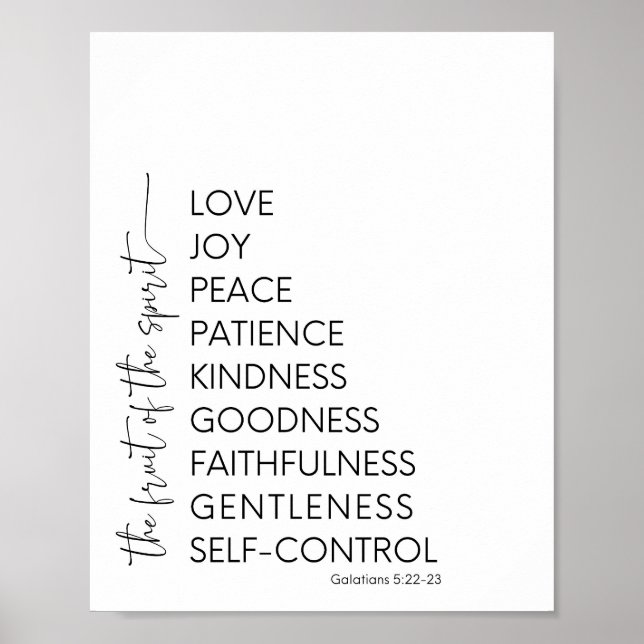 Poster Fruit de l'Esprit Décor du Mur Chrétien (Devant)