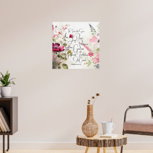 Poster Fruit de l'esprit floral rose