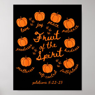 Poster Fruit de l'Esprit Galates 5-22 Citrouille Automne