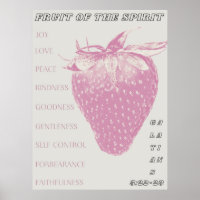 Fruit de l'Esprit / Pop Art / Fraise / Rose