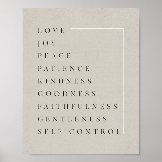 Poster Fruit de l'Esprit Saint - Galates 5:22-23 Bible (Devant)