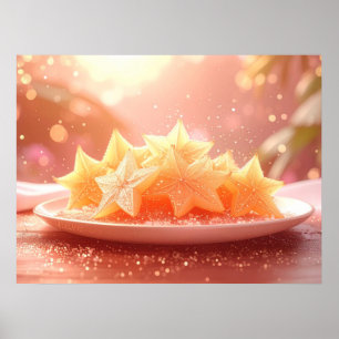 POSTER FRUIT DE L'ÉTOILE - CARAMBOLE - FRUITS EXOTIQUES