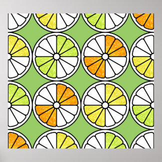 Poster Fruit De Tranches D'Agrumes, Été Sans Fruit.
