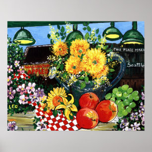 Poster Fruit et fleurs