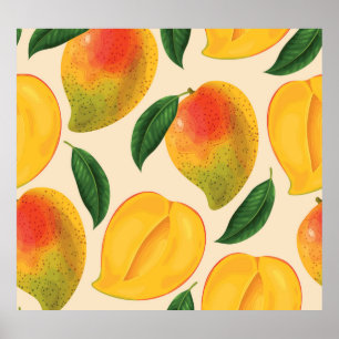 Poster Fruit Mango Motif sans joint