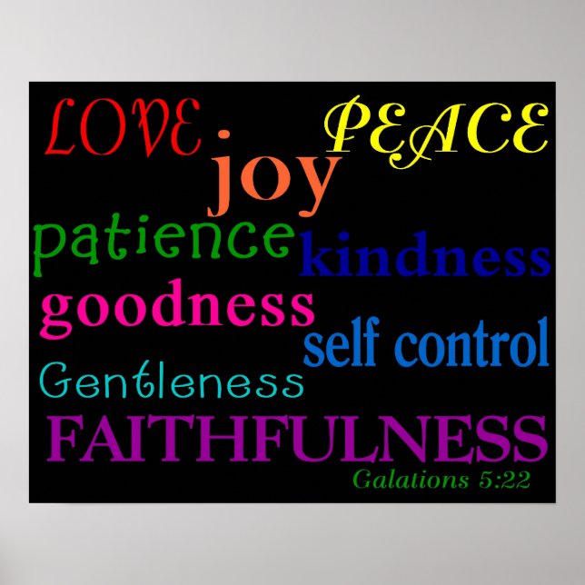 Poster Fruit of the Spirit Imprimer Bible Écriture (Devant)