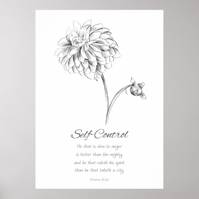 Poster Fruit of the Spirit Proverbs 16:32 Scripture  (Devant)