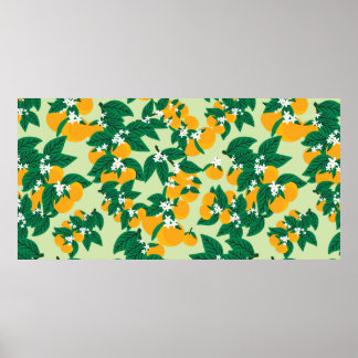 Poster Fruit vintage à l'orange avec couteaux arrière - p