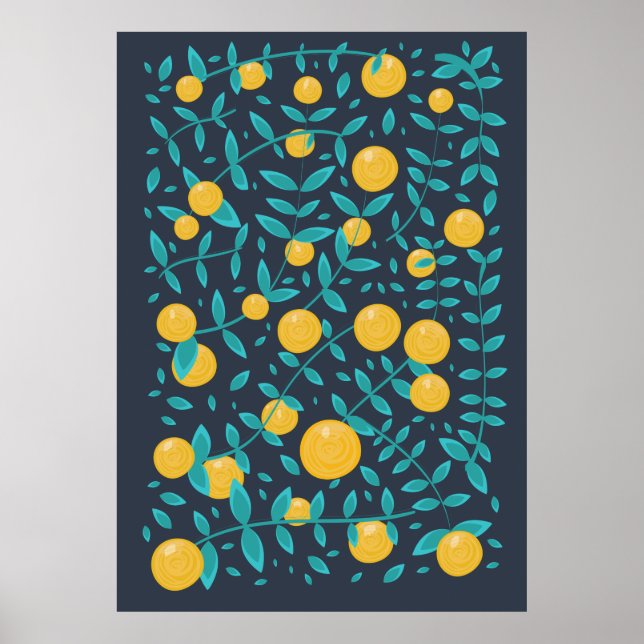 Poster Fruit vintage orange (Devant)