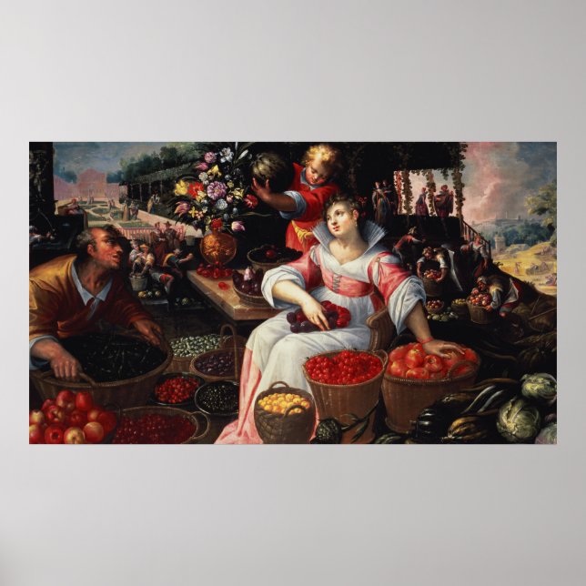 Poster Fruitmarket, 1590 (Devant)