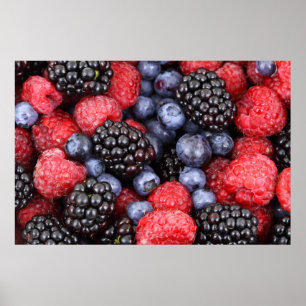 Poster Fruits de fruits de baies juteux et mûrs Medley