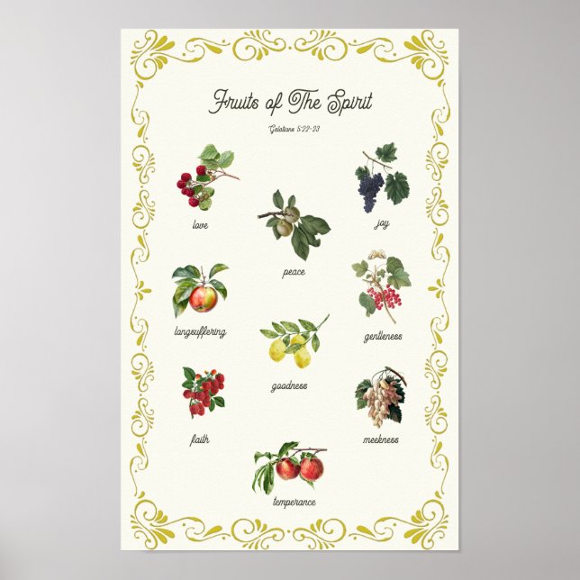 Poster Fruits de l'Esprit Galates Bible Verse (Devant)