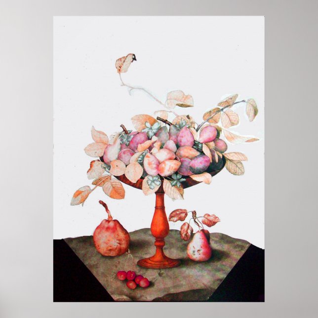 POSTER FRUITS DE SAISON / JASMINES ET PRUNES (Devant)