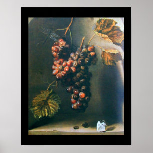 Poster FRUITS DE SAISON -PROSPÉRITÉ jaune brun noir