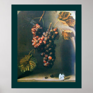 Poster FRUITS DE SAISON -PROSPÉRITÉ jaune brun vert