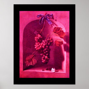 Poster FRUITS DE SAISON -PROSPÉRITÉ rose rouge violet