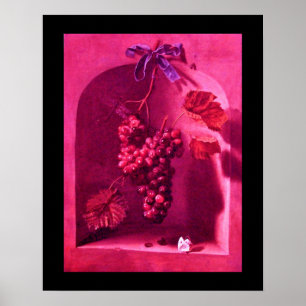 Poster FRUITS DE SAISON -PROSPÉRITÉ rose rouge violet