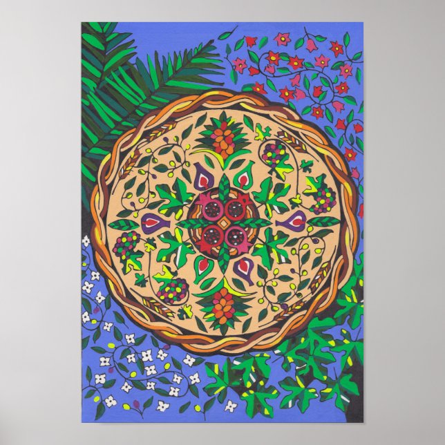 Poster Fruits d'Israël Mandala (Devant)