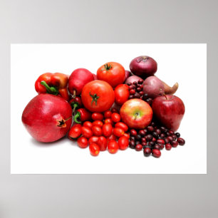 Poster Fruits Et Légumes Rouges