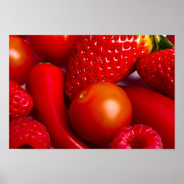 Poster Fruits et légumes rouges Imprimer/Poster (Devant)