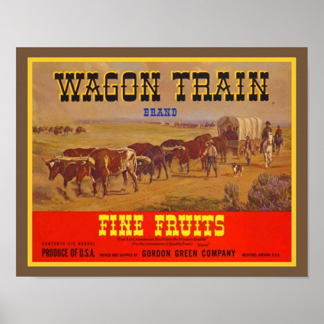 Poster Fruits fins du Wagon Train des années 1940 (Devant)