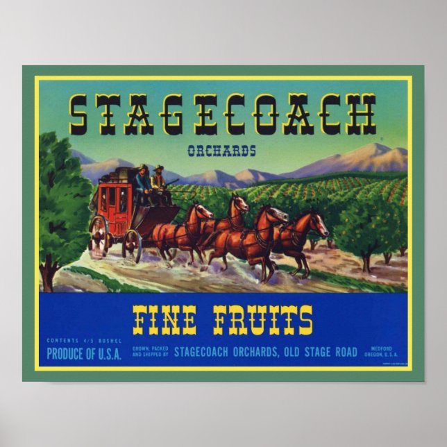 Poster Fruits fins stagecoach 1940 (Devant)