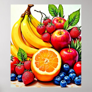 Poster Fruits frais vibreux, délice design
