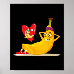 Poster Fruits Fruits Fou Drôle Banane Faire Asseyez-vous 