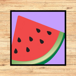 Poster Fruits modernes de la pastèque rose violet du mili