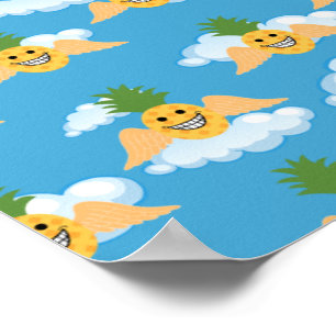 Poster Fruits souriants drôles Émojis visage heureux de l