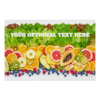 Fruits tropicaux au texte personnalisé