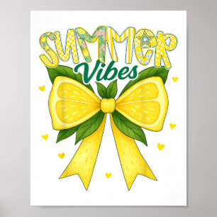 Poster Fruits Tropiques Citron Cute Coquette Bows Summer