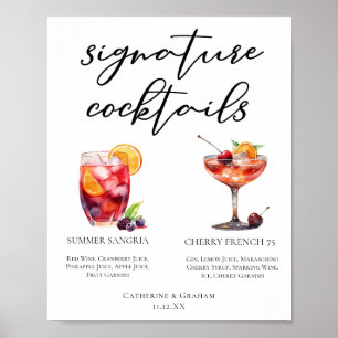 Poster Fruity Mariage Signature Cocktails Menu