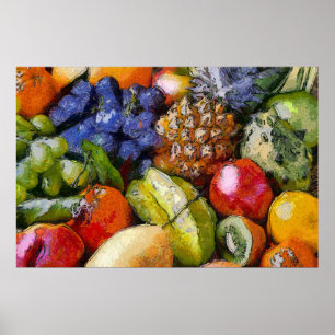 POSTER FRUTAS DIVERSAS DIVERS FRUITS VERSCHIEDENE FRÜCHT
