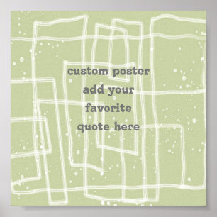 Poster fuan et funky line art moss green ajouter une cita