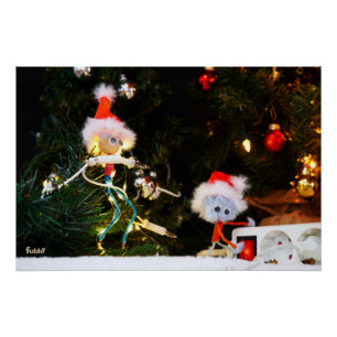 Poster Fubby humour de Noël art raffiné.