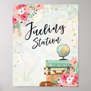Poster Fueling Station Bar enseigne Travel Shower Miss to