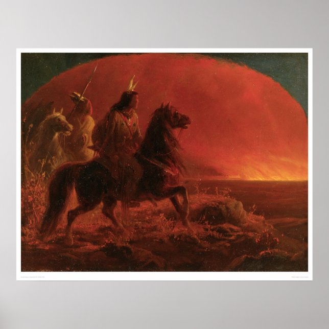 Poster Fuir un incendie de prairie (1868A) (Devant)