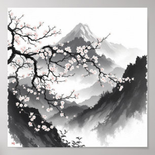 Poster "Fuji et Sakura"