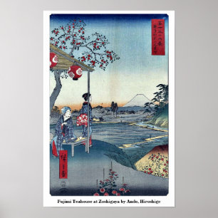 Poster Fujimi Teahouse at Zoshigaya by Ando, Hiroshige